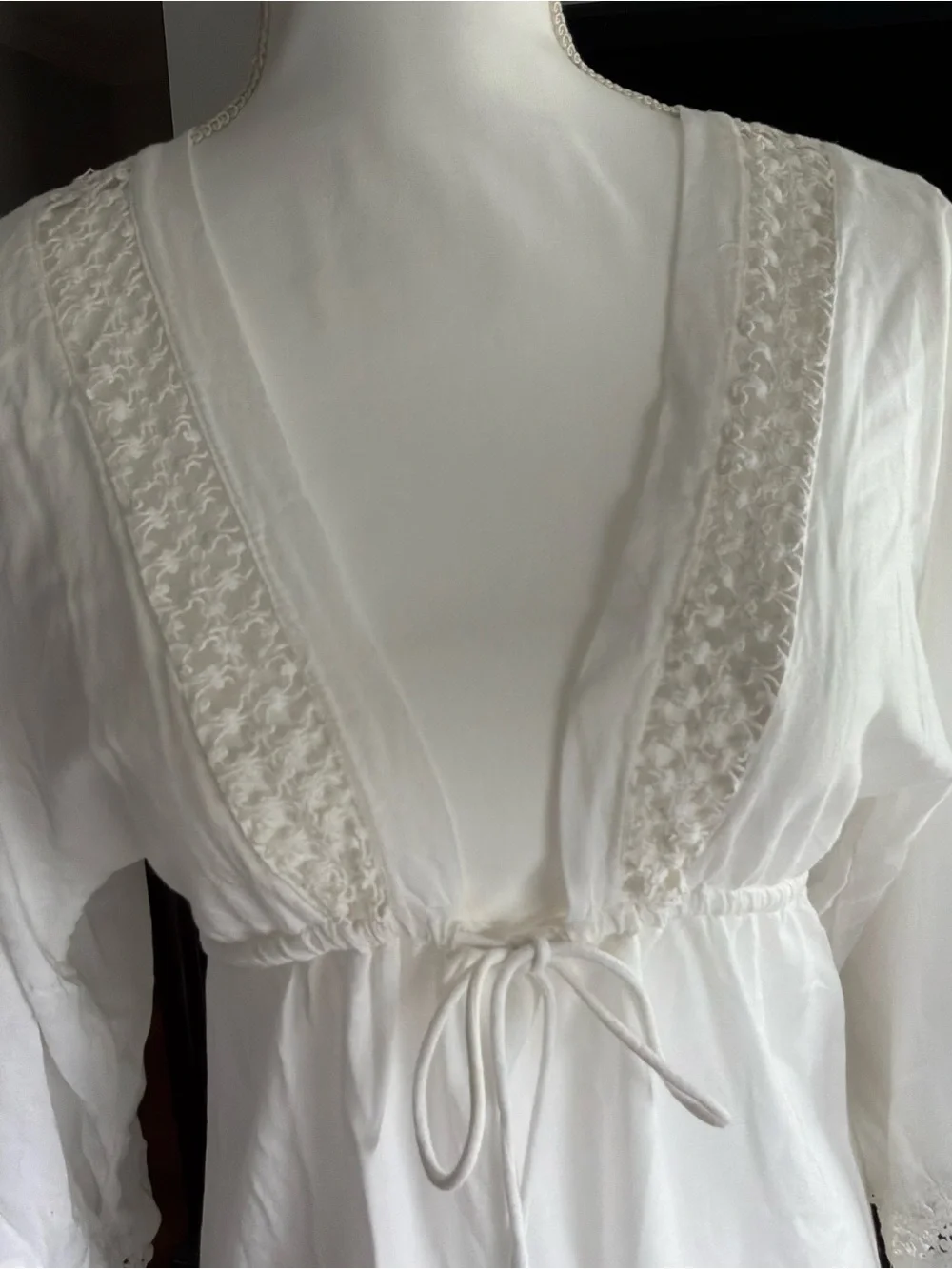White Lace-Trim Beach Pool Swim Coverup - Picture 8 of 10